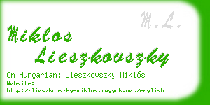 miklos lieszkovszky business card